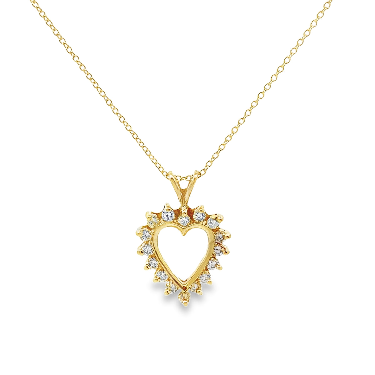 Yellow Gold Diamond Heart Pendant