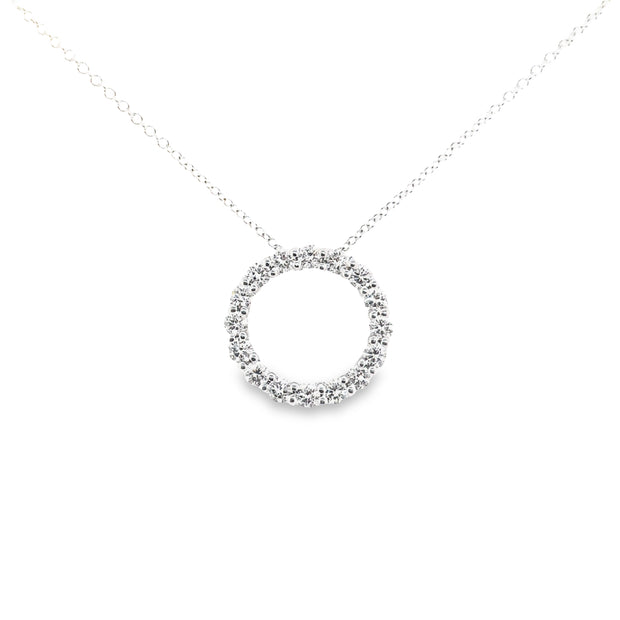 White Gold Diamond Circle Necklace