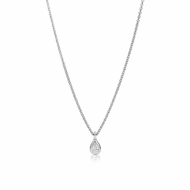 Sterling Silver Diamond Solitaire Pendant