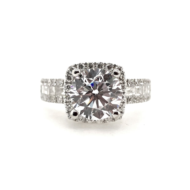 White Gold Halo Engagement Ring