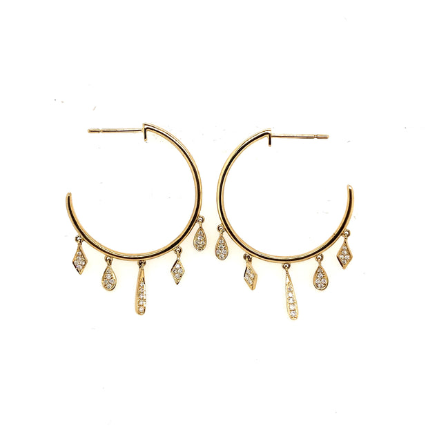 Yellow Gold Diamond Hoop Earrings