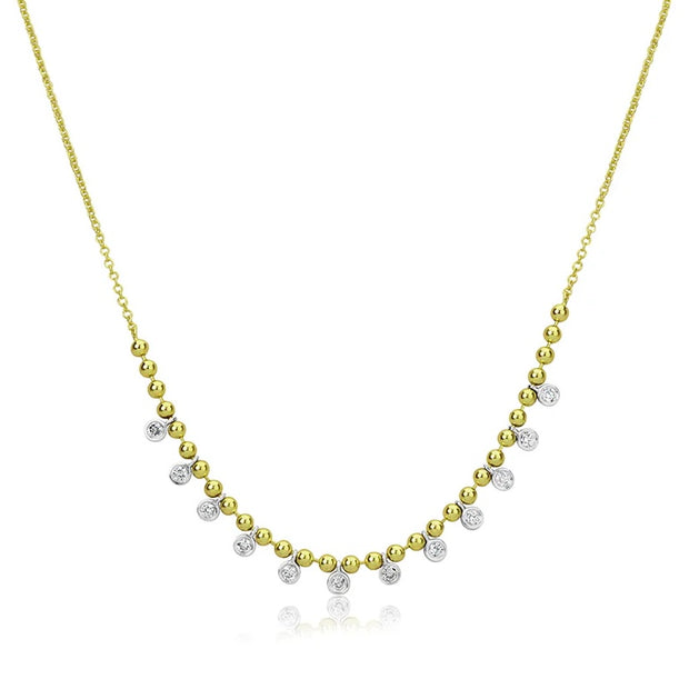 Meira T Yellow and White Gold Diamond Fashion Necklace