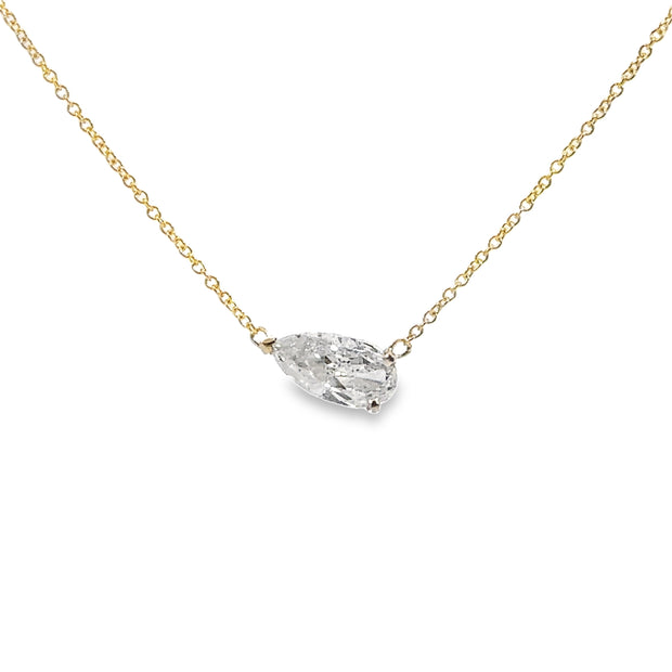 Yellow Gold Diamond Solitaire Necklace