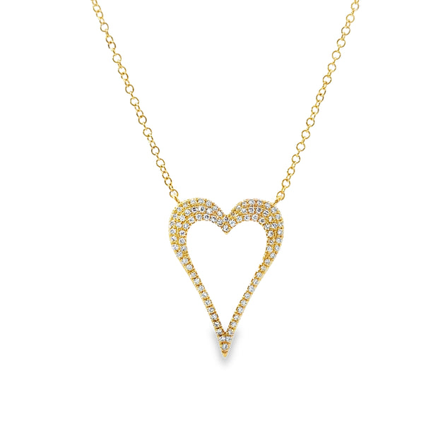 Yellow Gold Diamond Heart Necklace
