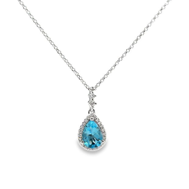 Pendants - Blue Topaz White Gold