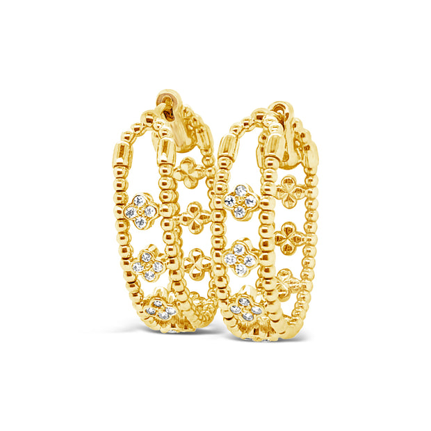 Yellow Gold Diamond Hoop Earrings