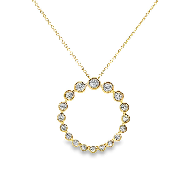 Yellow Gold Diamond Circle Pendant