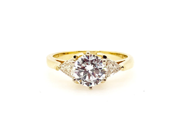 Yellow Gold Diamond Three Stone Engagement Ring