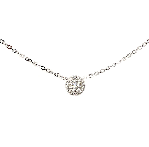 Forevermark White Gold Diamond Halo Necklace