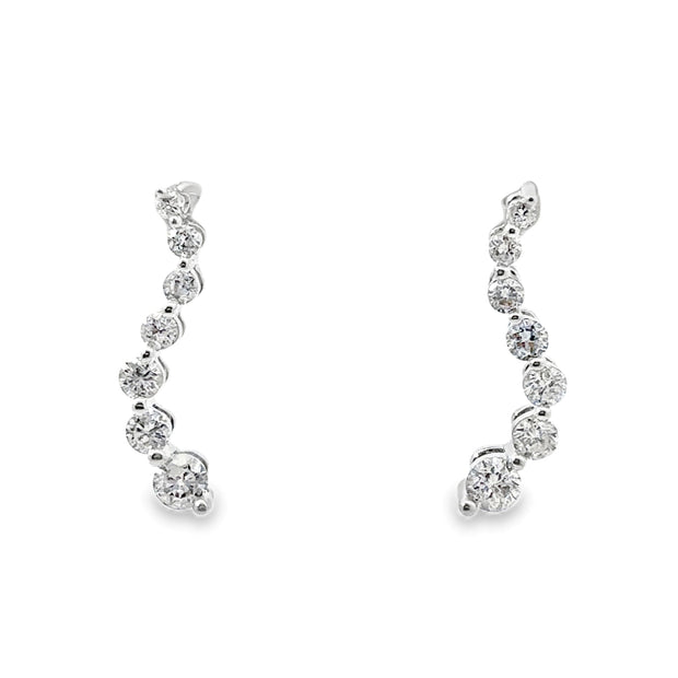 White Gold Diamond Dangle Fashion Earrings