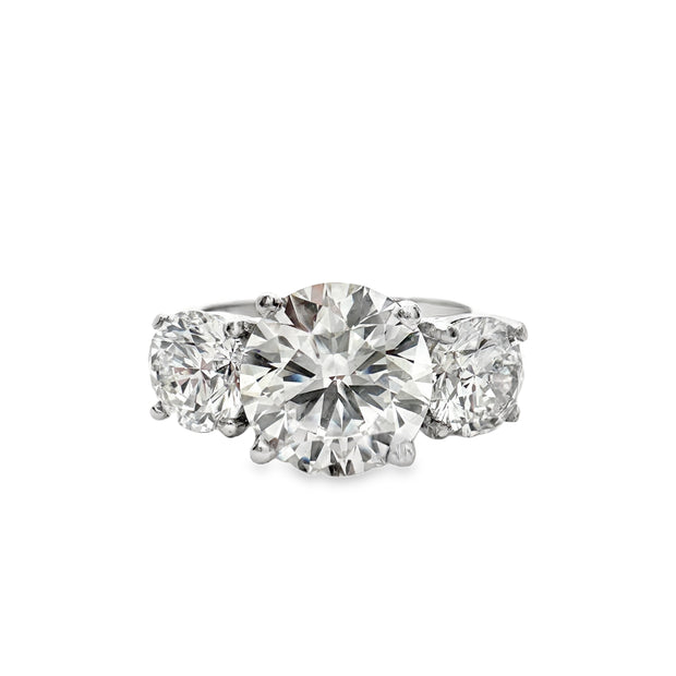 Lab Grown Diamond Platinum Three Stone Engagement Ring