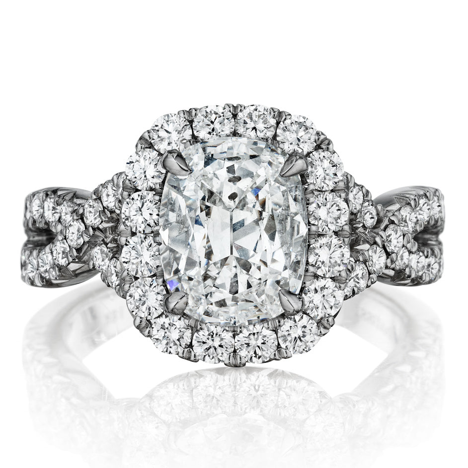 2.60 Ct. Cushion Cut Engagement Ring with Accents I Color VS1 GIA Certified